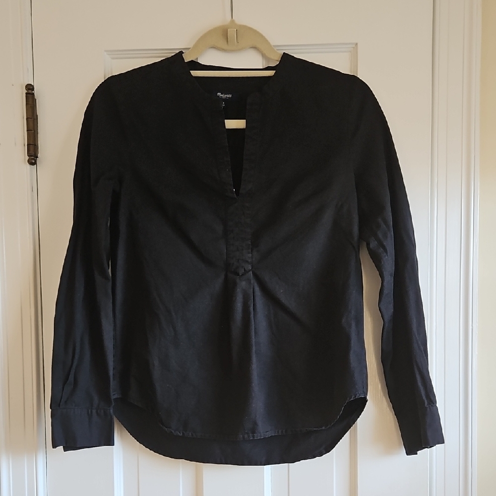 Madewell Black Women's Popover Shirt - Size 0